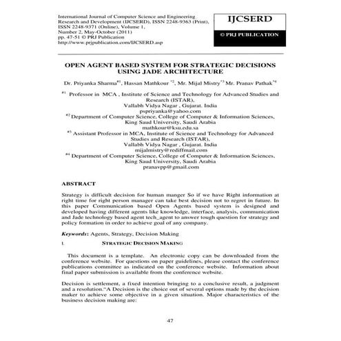 Introduction to JADE (Java Agent DEvelopment) Framework | PDF