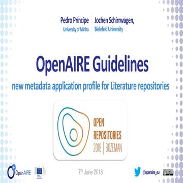 OpenAIRE Guidelines version 4.0: new metadata application profile for Literat...