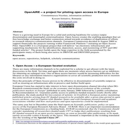 OpenAIRE presentation in Sarajevo, May 2010