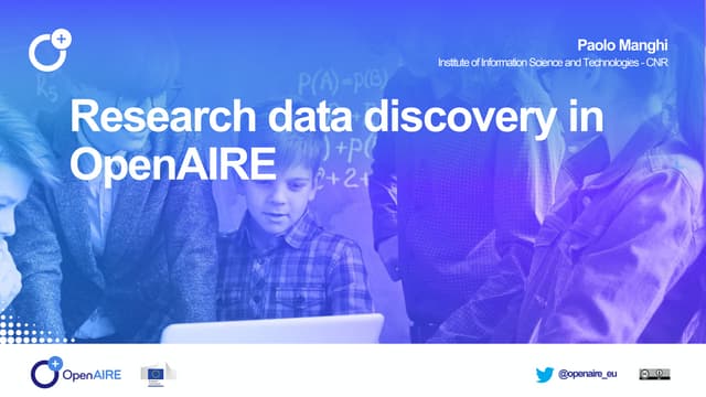 Research data discovery in OpenAIRE (Presentation by Paolo Manghi at DI4R2018)
