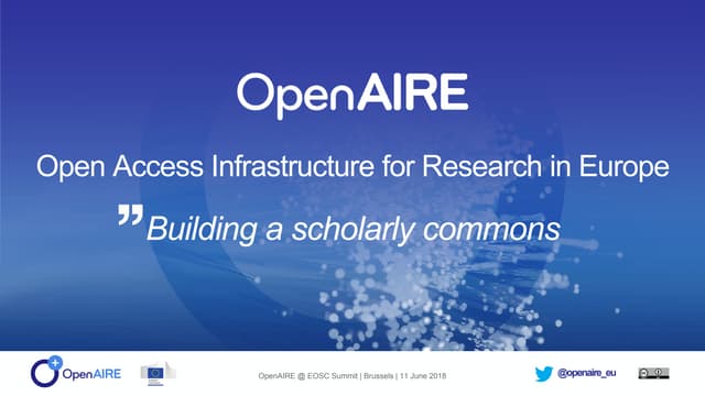OpenAIRE at the EOSCSummit 2018