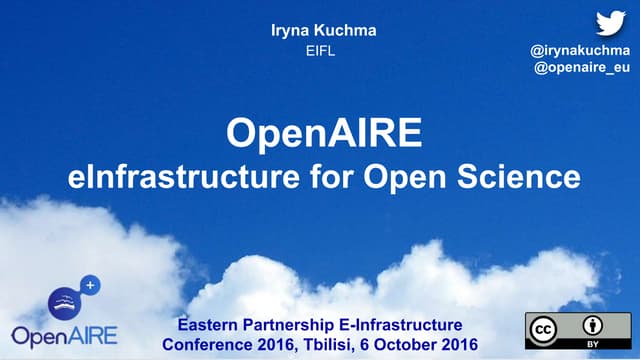 OpenAIRE: eInfrastructure for Open Science