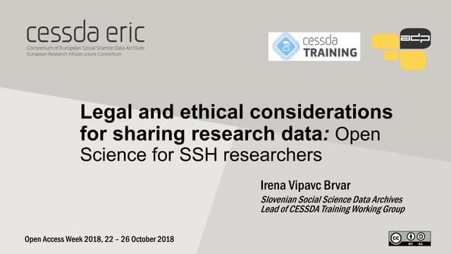 Legal and ethical considerations for sharing research data