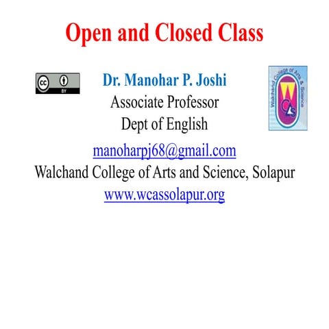 Open and closed class