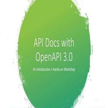 API Docs with OpenAPI 3.0 | PPT