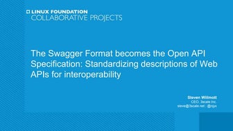 The Swagger Format becomes the Open API Specification: Standardizing descript...