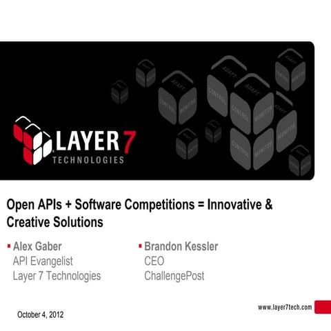 Open APIs + Software Competitions = Innovative & Creative Solutions