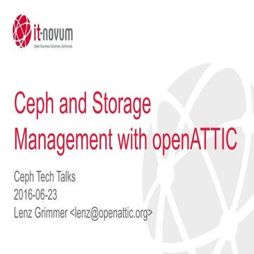 openATTIC Ceph Management @ Ceph Tech Talks - 2016-06-23
