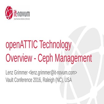 openATTIC Technology Overview - Ceph Management