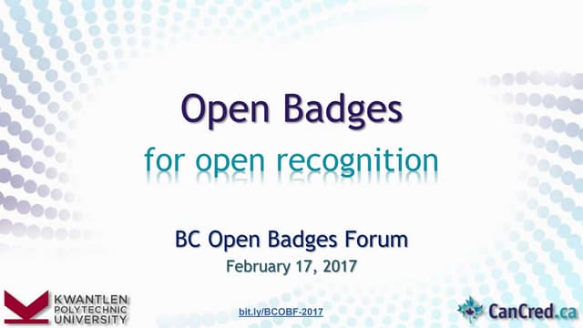 Open Badges for open recognition