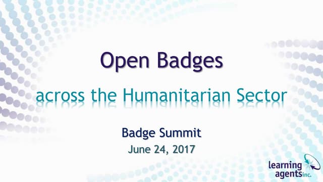 Open Badges Across the Humanitarian Sector