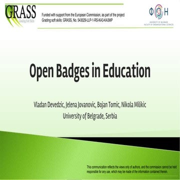Open Badges in Education