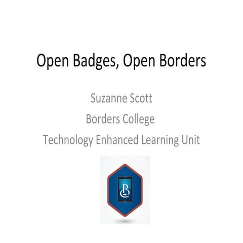 Open badges,  Open borders by Suzanne Scott