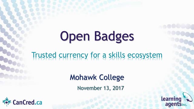 Open Badges -  eCampusOntario Sandbox introduction for Mohawk College
