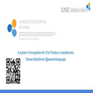 Open badges: recognition of virtual exchange for Unicollaboration 