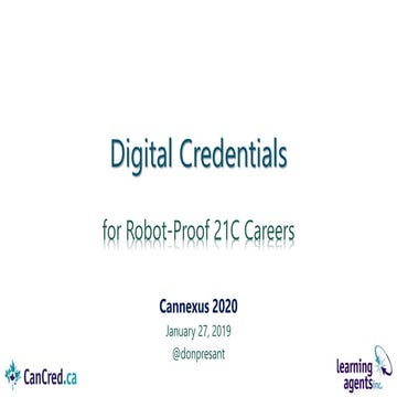 Digital Credentials for Robot-Proof 21C Careers