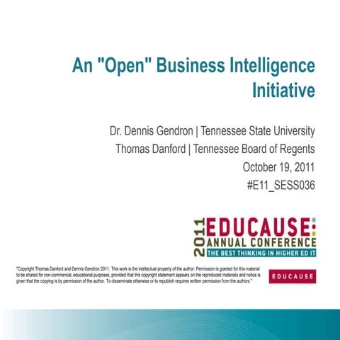 Open BI Initiative Educause11