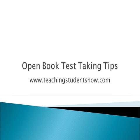 Open book test taking tips97 | PPT
