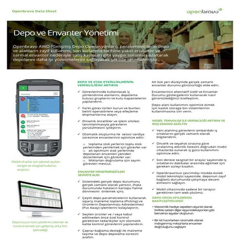 Openbravo AWO WMS Depo Otomasyonu Datasheet 2018 | PDF