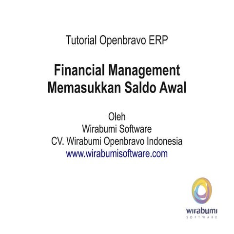Openbravo ERP Tutorial - Saldo Awal