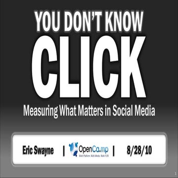 [OpenCamp 2010] You Don't Know Click: Measuring What Matters in Social Media