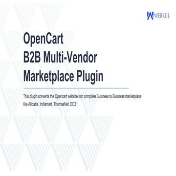 OpenCart B2B Multi-Vendor Marketplace Plugin