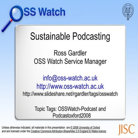 Sustainable Podcasting