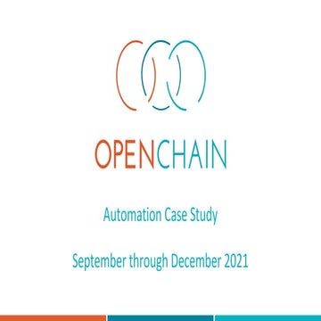 OpenChain Automation Case Study - September to December 2021