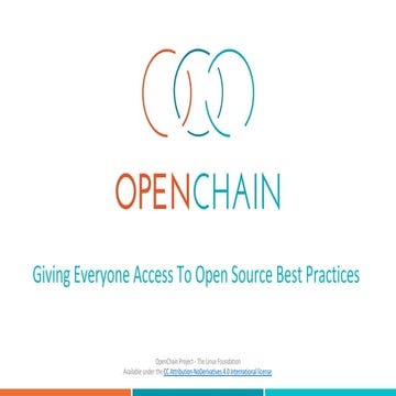 OpenChain: Giving everyone access to open source best practices - version 3