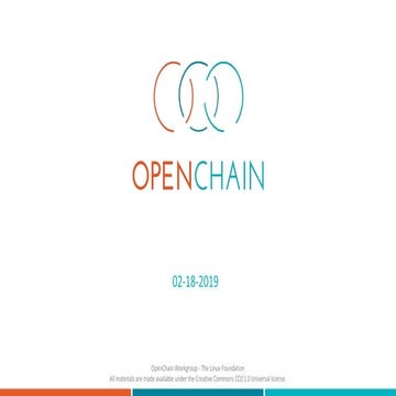 Openchain Third Monday Agenda 02-18-2019