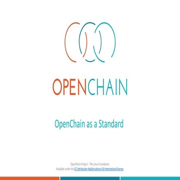OpenChain as a Standard