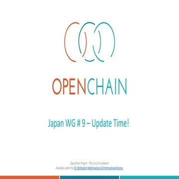 OpenChain: Japan WG # 9 – Update Time!