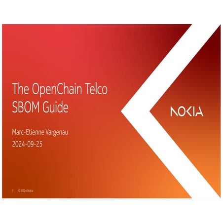 OpenChain Telco SBOM Guide Overview - 2024-09-25