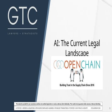 OpenChain Webinar - AI Legal Landscape - Slides