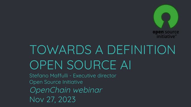OpenChain Webinar 57 - The Open Source Initiative - 2023-11-27