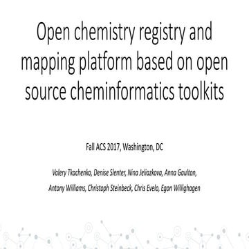 Open chemistry registry and mapping platform based on open source cheminforma...