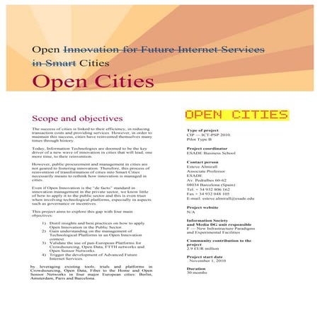 Fact Sheet Open Cities