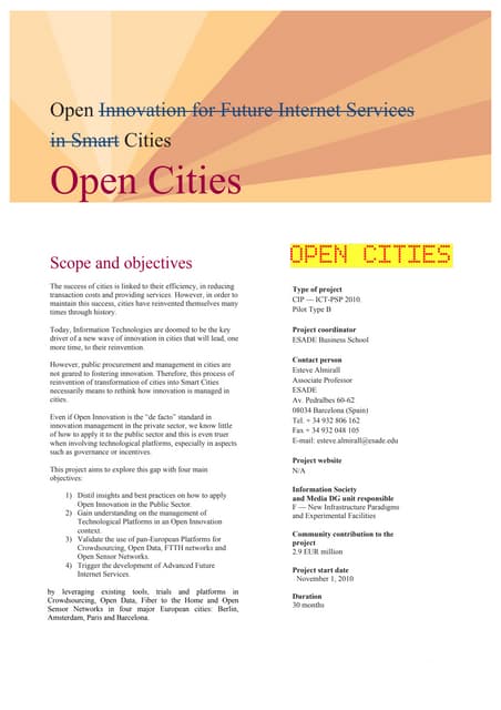 Fact Sheet Open Cities