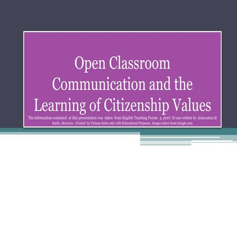 Open Classroom Communication