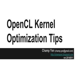 OpenCL Kernel Optimization Tips
