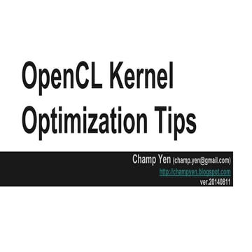 OpenCL Kernel Optimization Tips