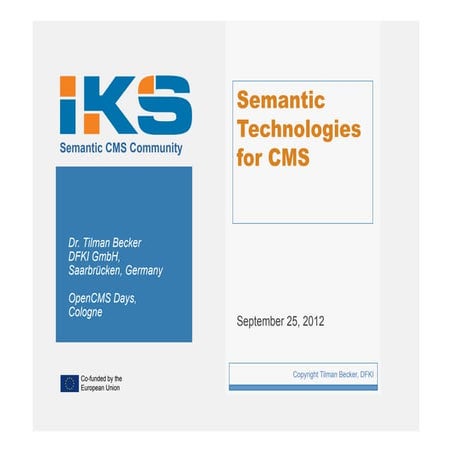 OpenCms Days 2012 - Keynote: Semantic Technologies for CMS