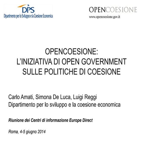 OpenCoesione: l’iniziativa di open government sulle politiche di coesione