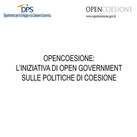 OpenCoesione: l'iniziativa di open government sulle politiche di coesione