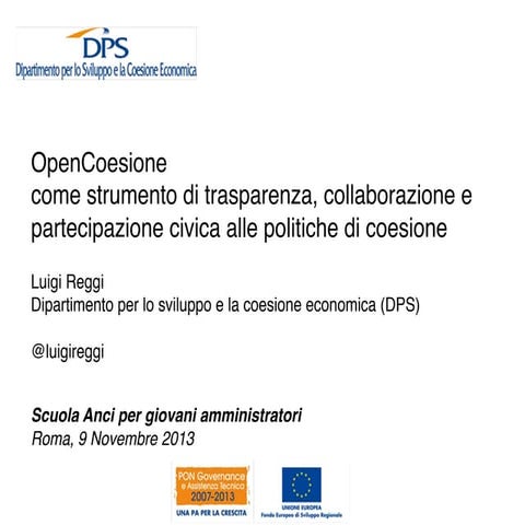OpenCoesione - Giovani Amministratori ANCI