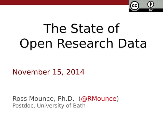 The State of Open Research Data