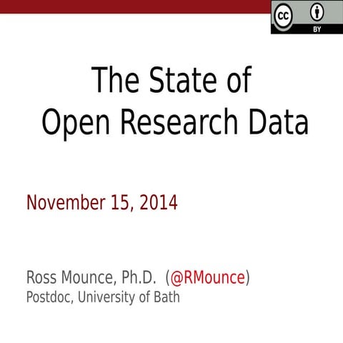 The State of Open Research Data - OpenCon 2014