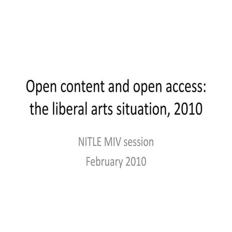 Open content introduction