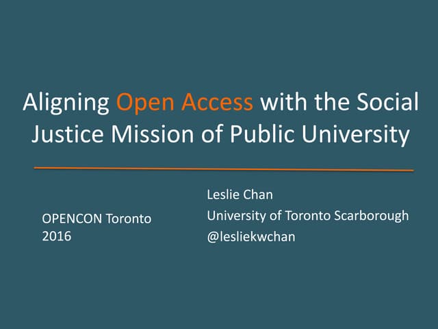 Aligning Open Access with the Social Justice Mission of Public University