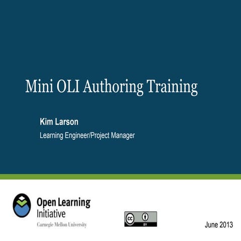 Open Course Design - Authoring with CMU OLI